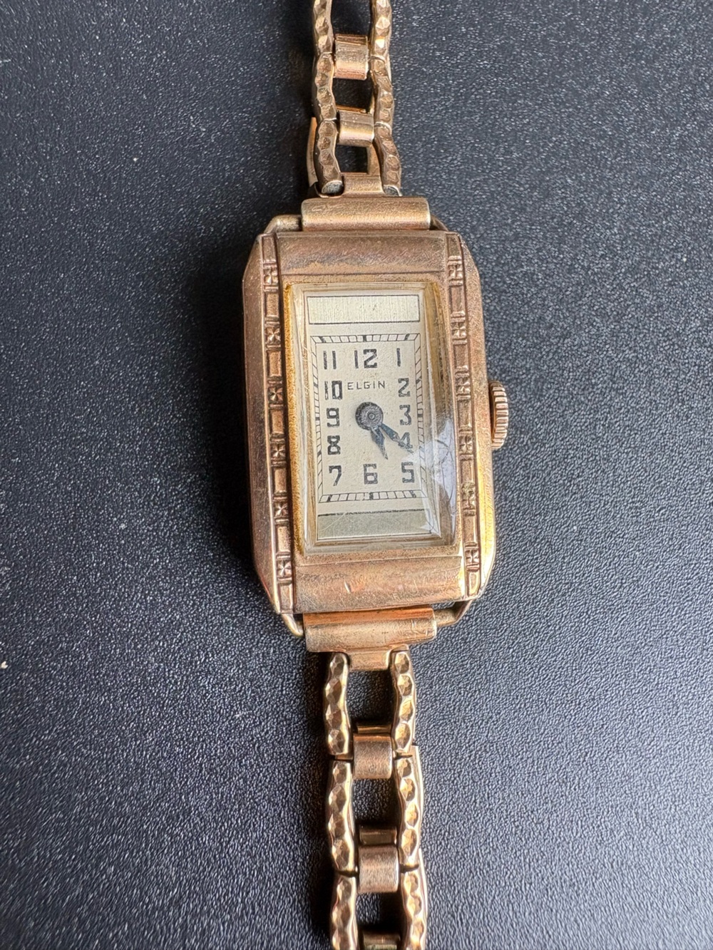 10K Gold Filled Womens Vintage Elgin Bracelet Watch Clasp - Gold Tone